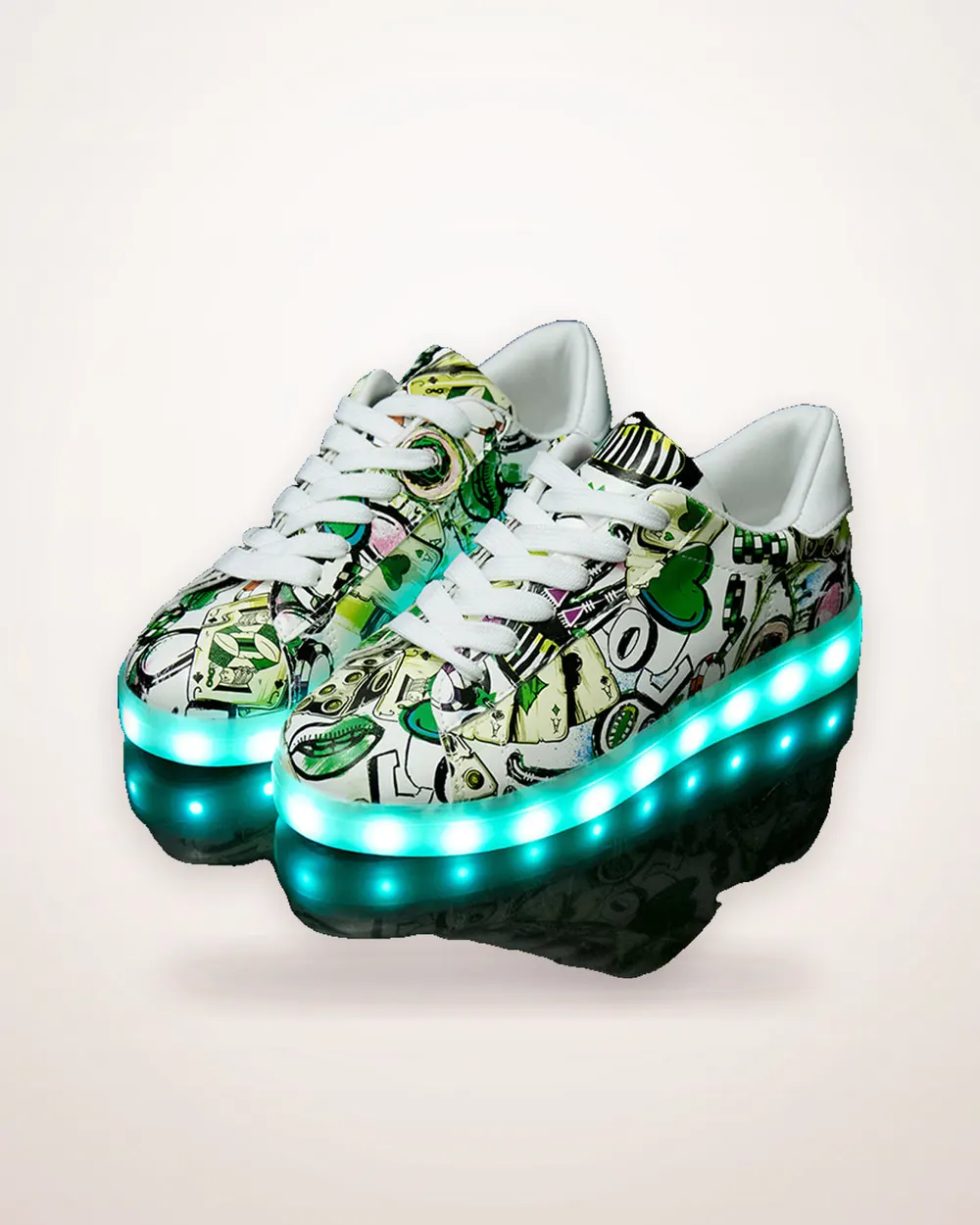 Lightweight Candy-Colour Lace-Up Sneakers