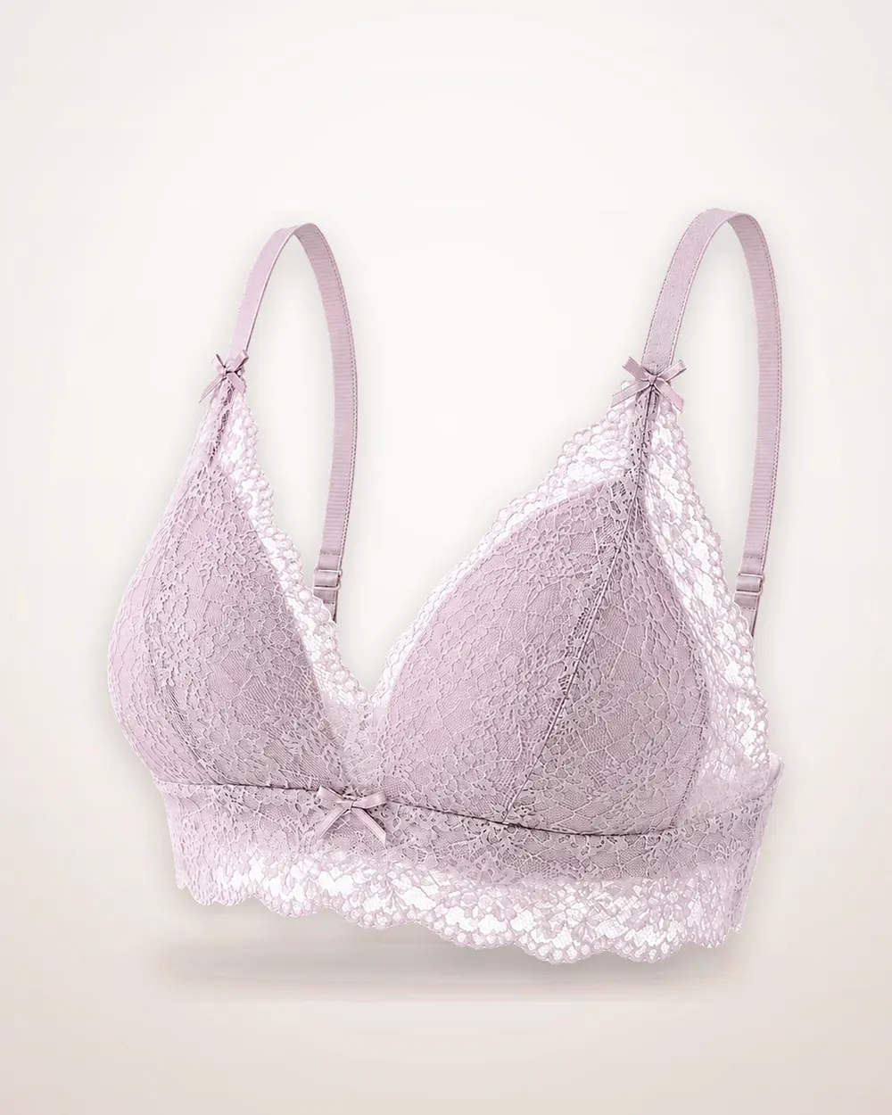 Floral Lace V-Neck Triangle Cup Bra