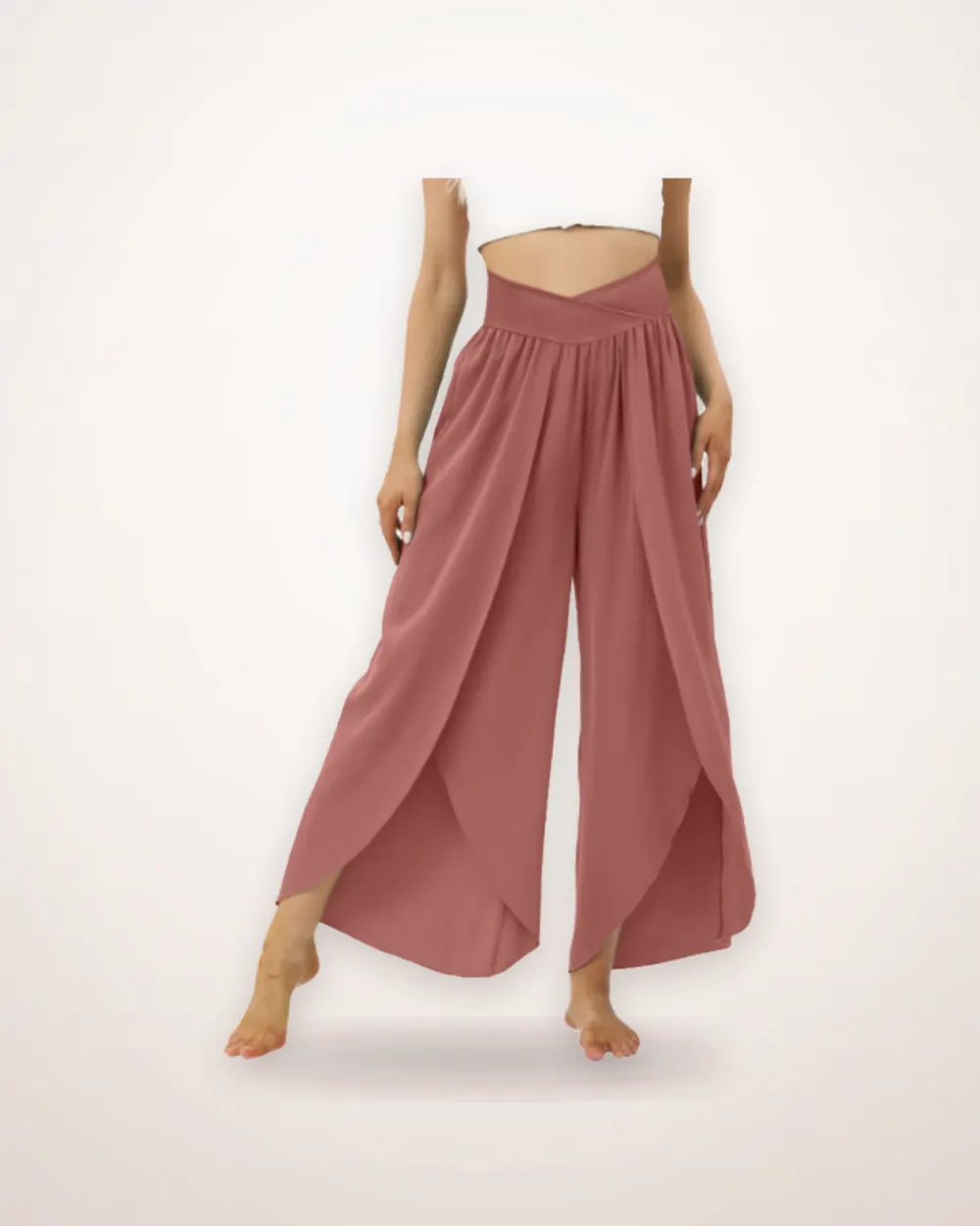 Split Hem Wide Leg Cropped Trousers