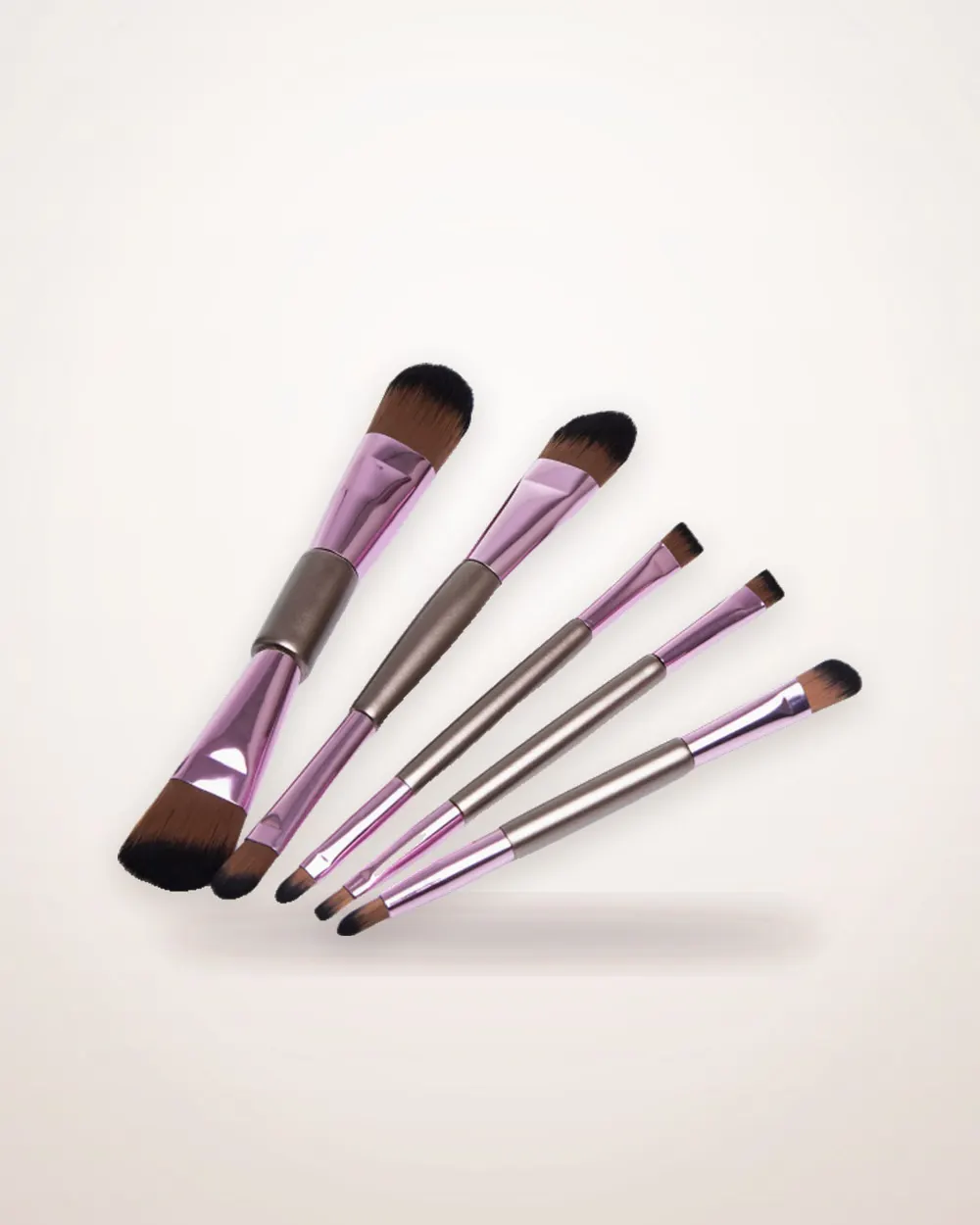 5-Piece Double-Ended Makeup Brush Set
