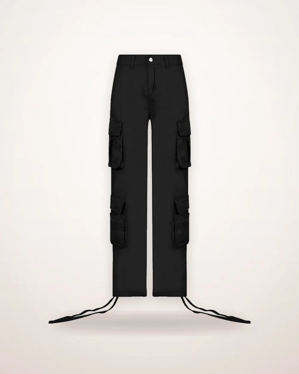 Low-Rise Cotton Cargo Trousers