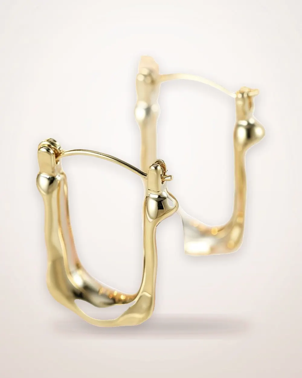 Geometric Gold Tone Hoop Earrings