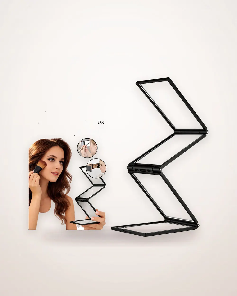 Four-Panel Folding Makeup Mirror