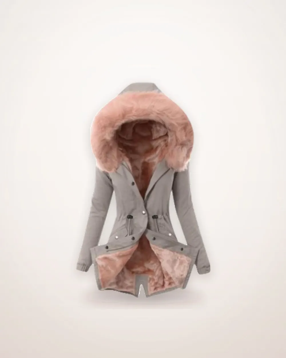 Hooded Plush Drawstring Jacket