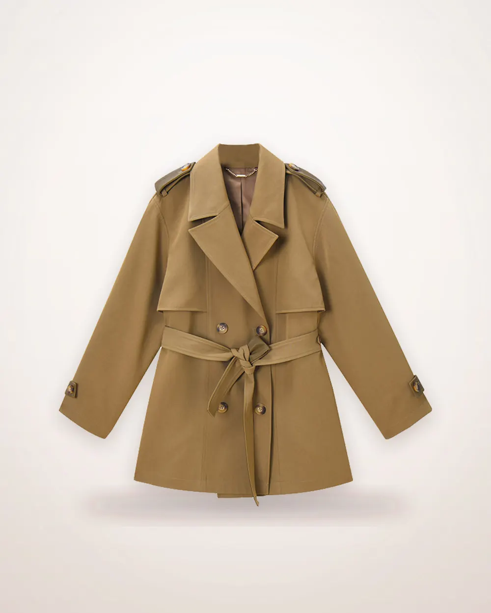 Short Khaki Trench Coat