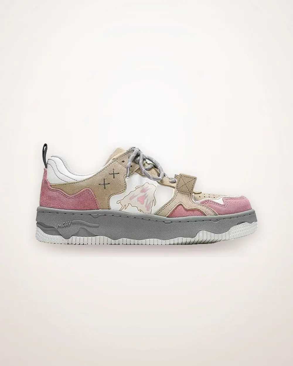 Retro Low-Top Sneakers in Pink