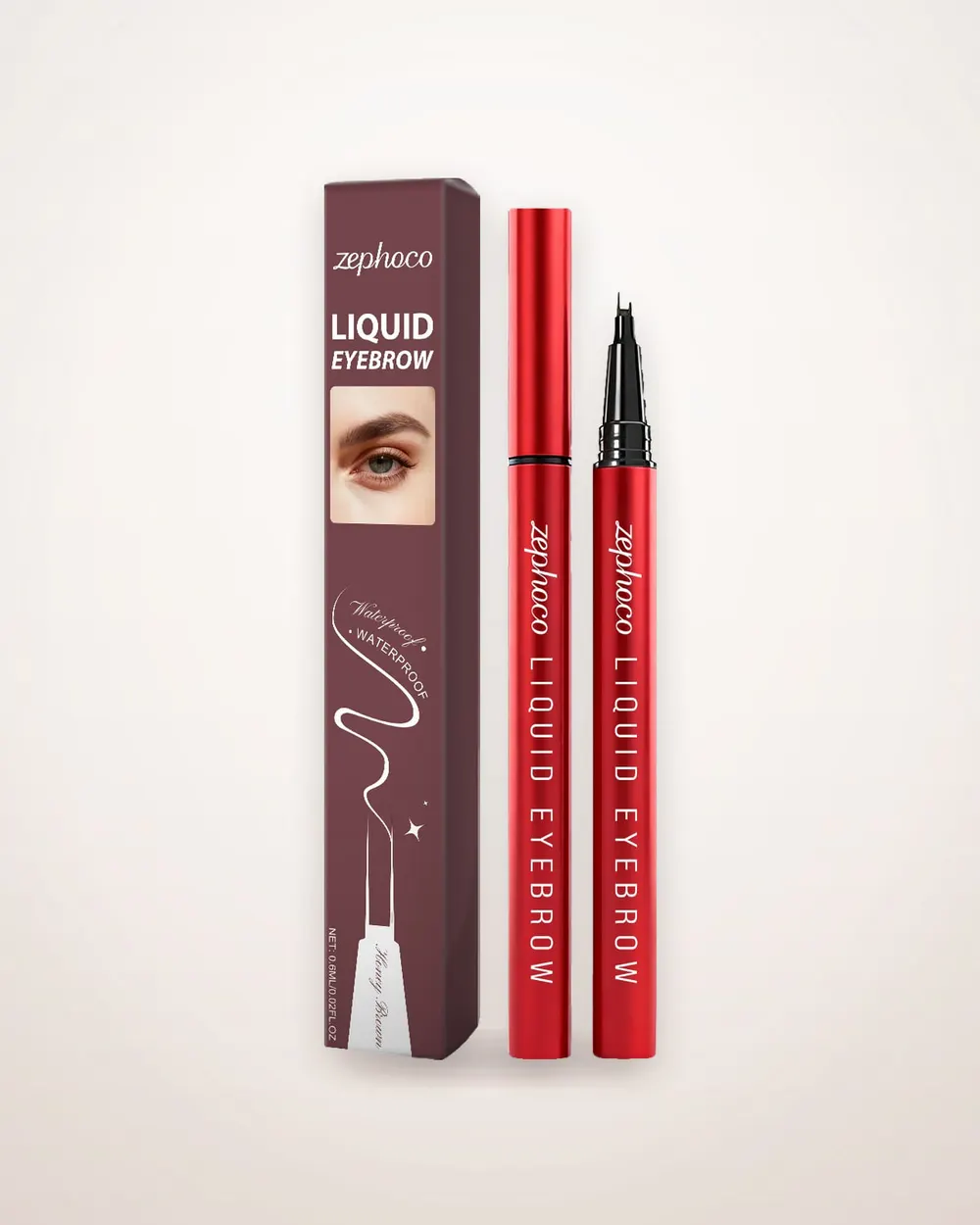 Honey-Brown Double-Fork Liquid Brow Pen