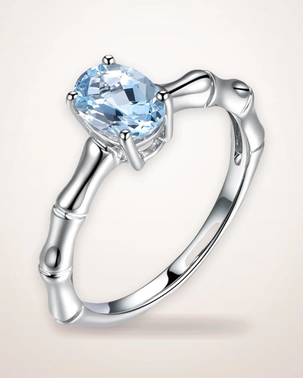 Sea Blue Floral 18K Plated Ring
