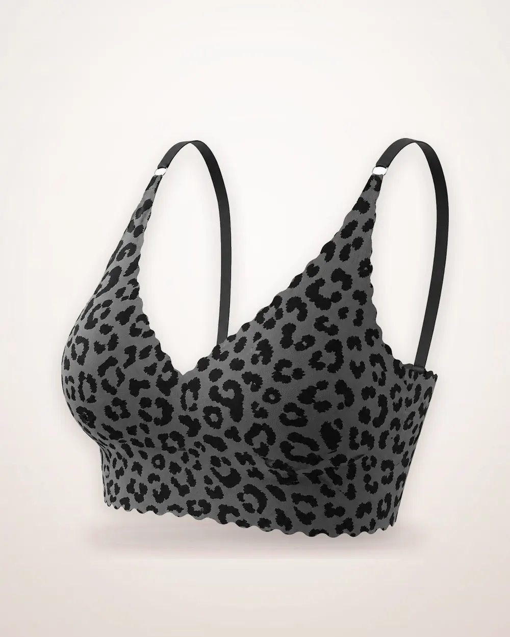 Leopard Wave Print V-Neck Bralette