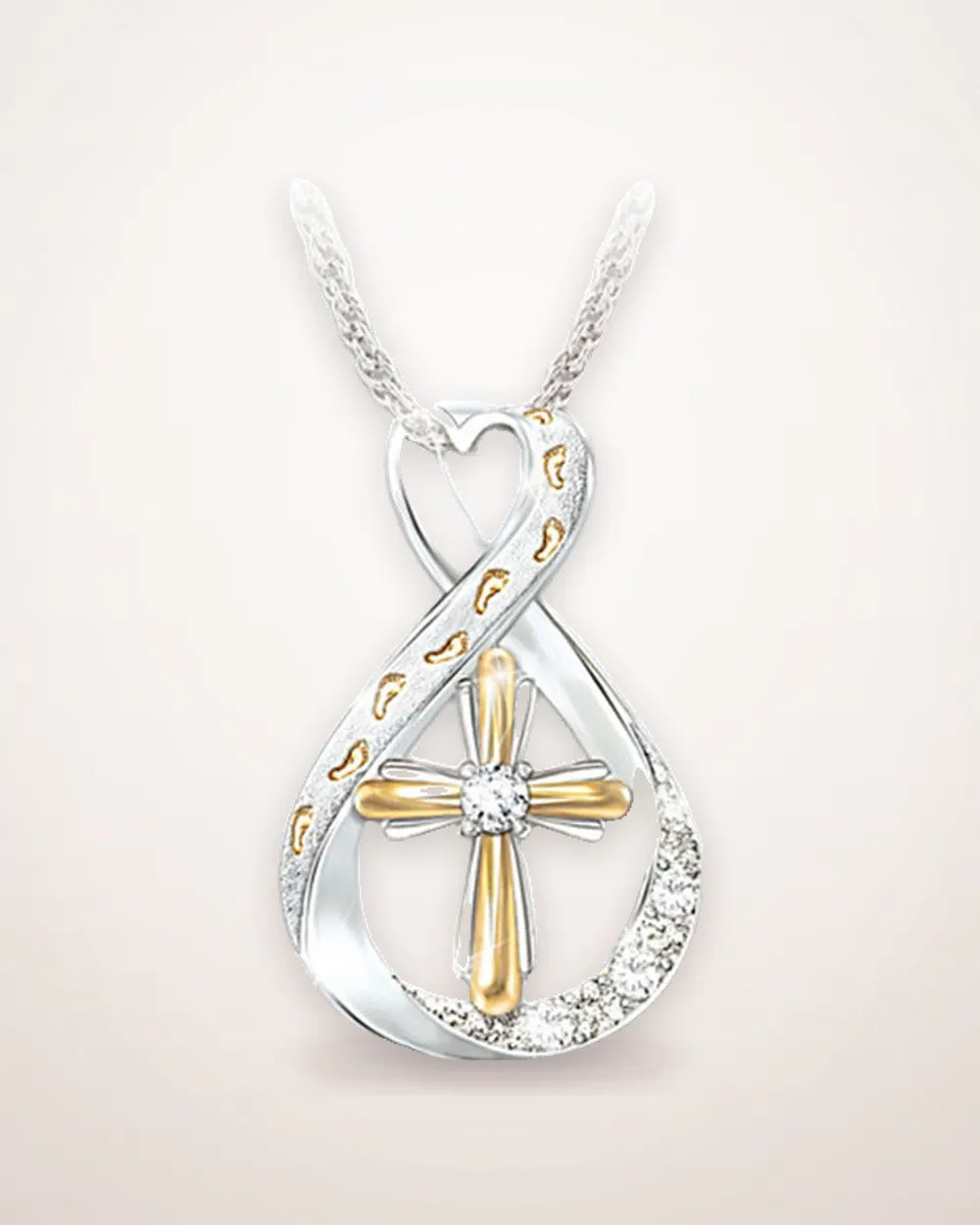 Two-Tone Cross Pendant Necklace
