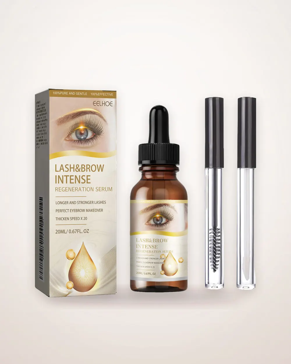 Lash and Brow Serum Set with Two Brushes