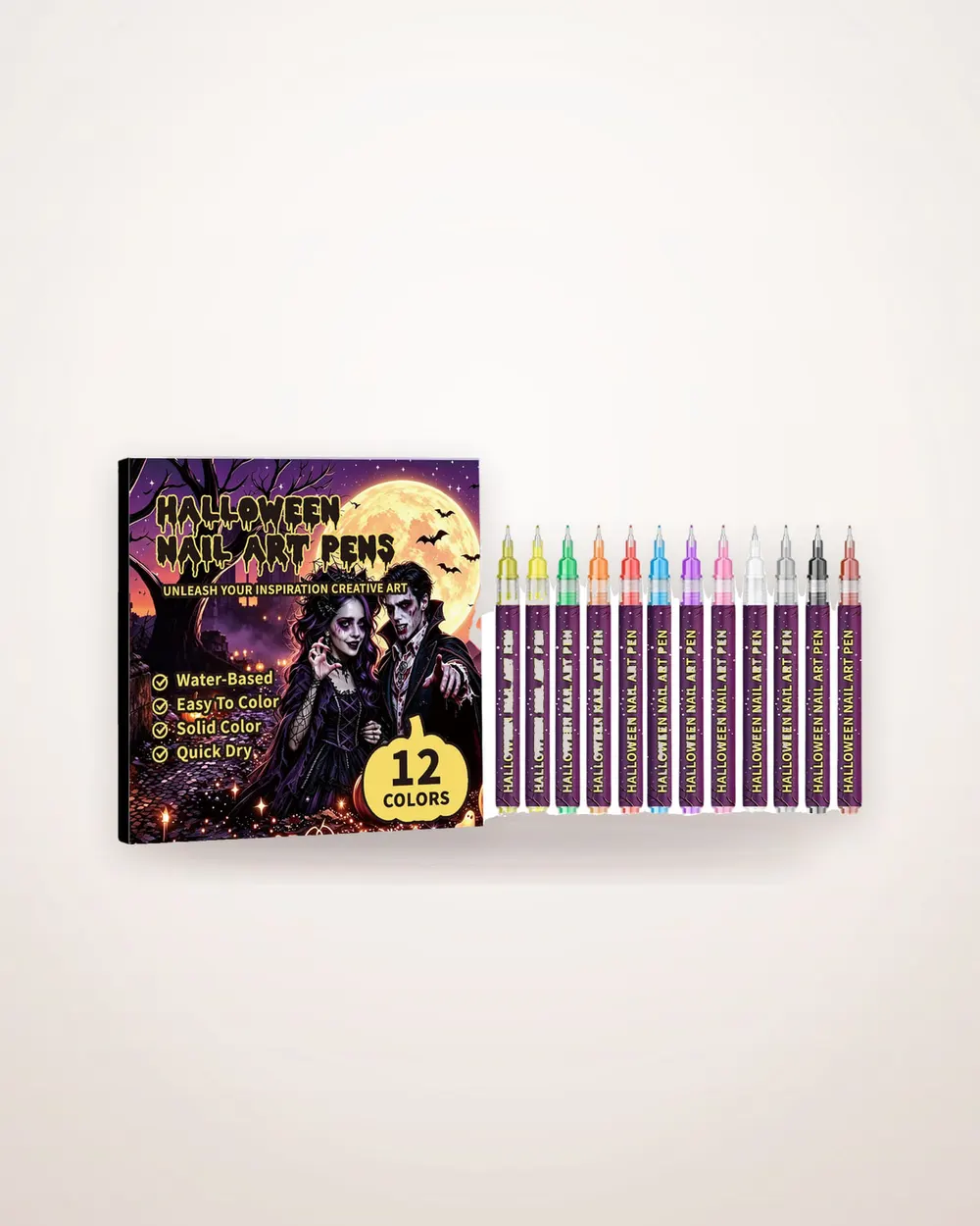 12-Piece Halloween Nail Art Pen Set