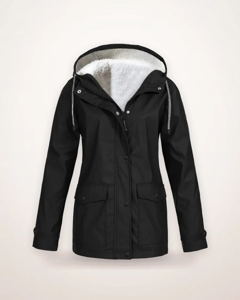 Plain Hooded Fleece Jacket