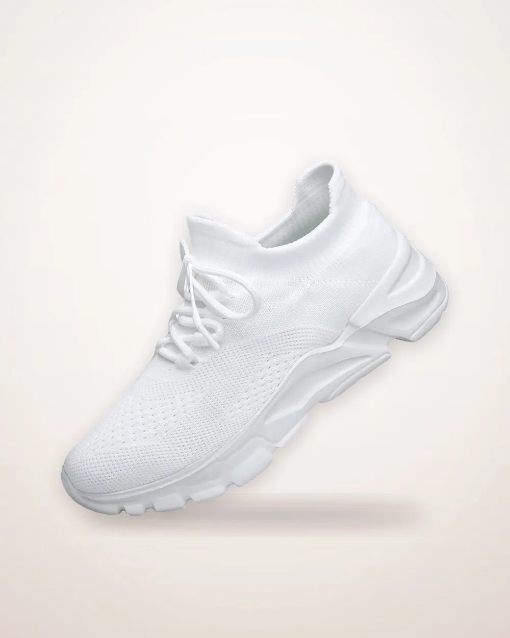 Breathable Knit Lace-Up Sneakers