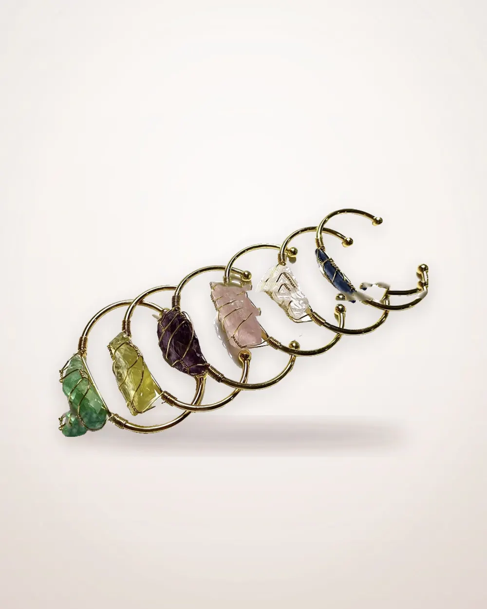 Rough Crystal Gold-Tone Wrap Bracelet