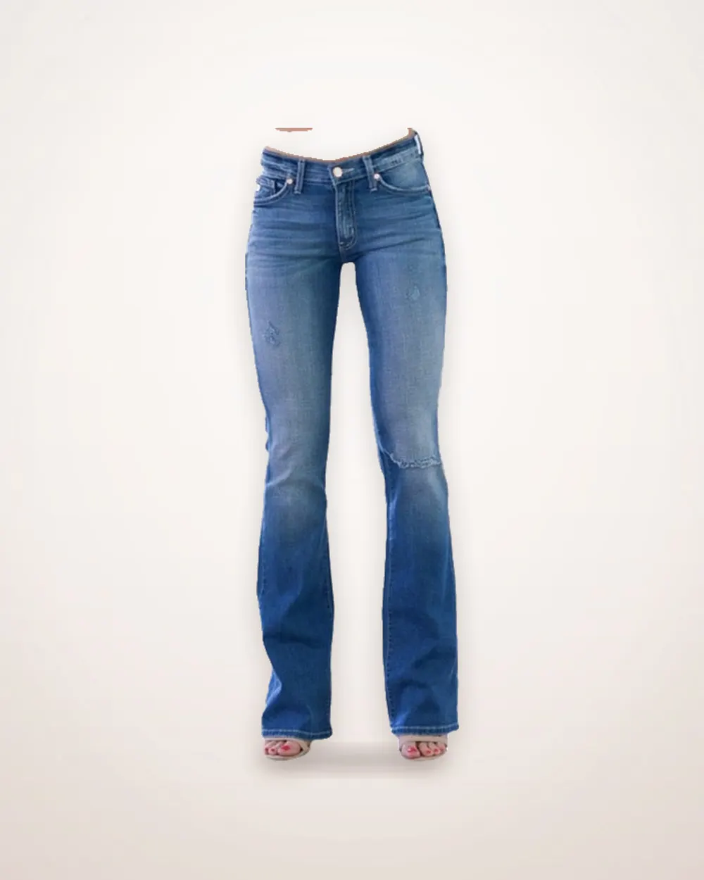 Low-Rise Flared Cotton Jeans