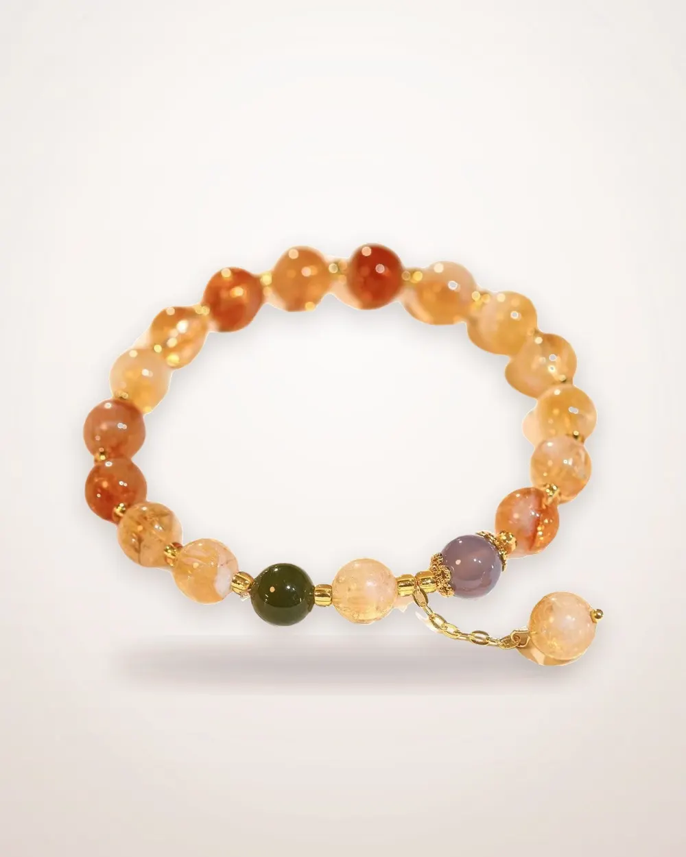 Multi Gemstone Two-Tone Beaded Bracelet