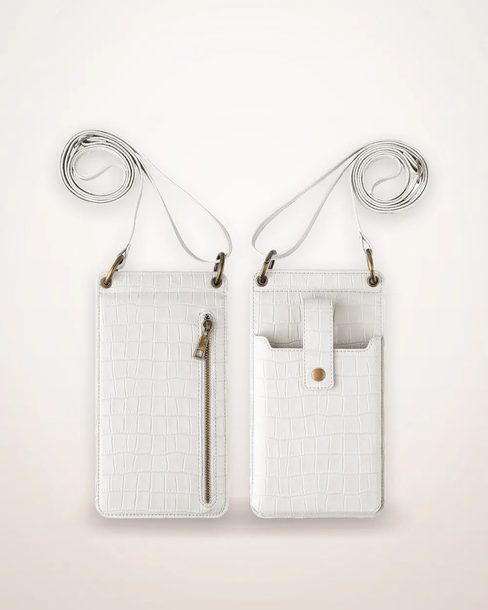 Crocodile-Pattern Crossbody Phone Bag
