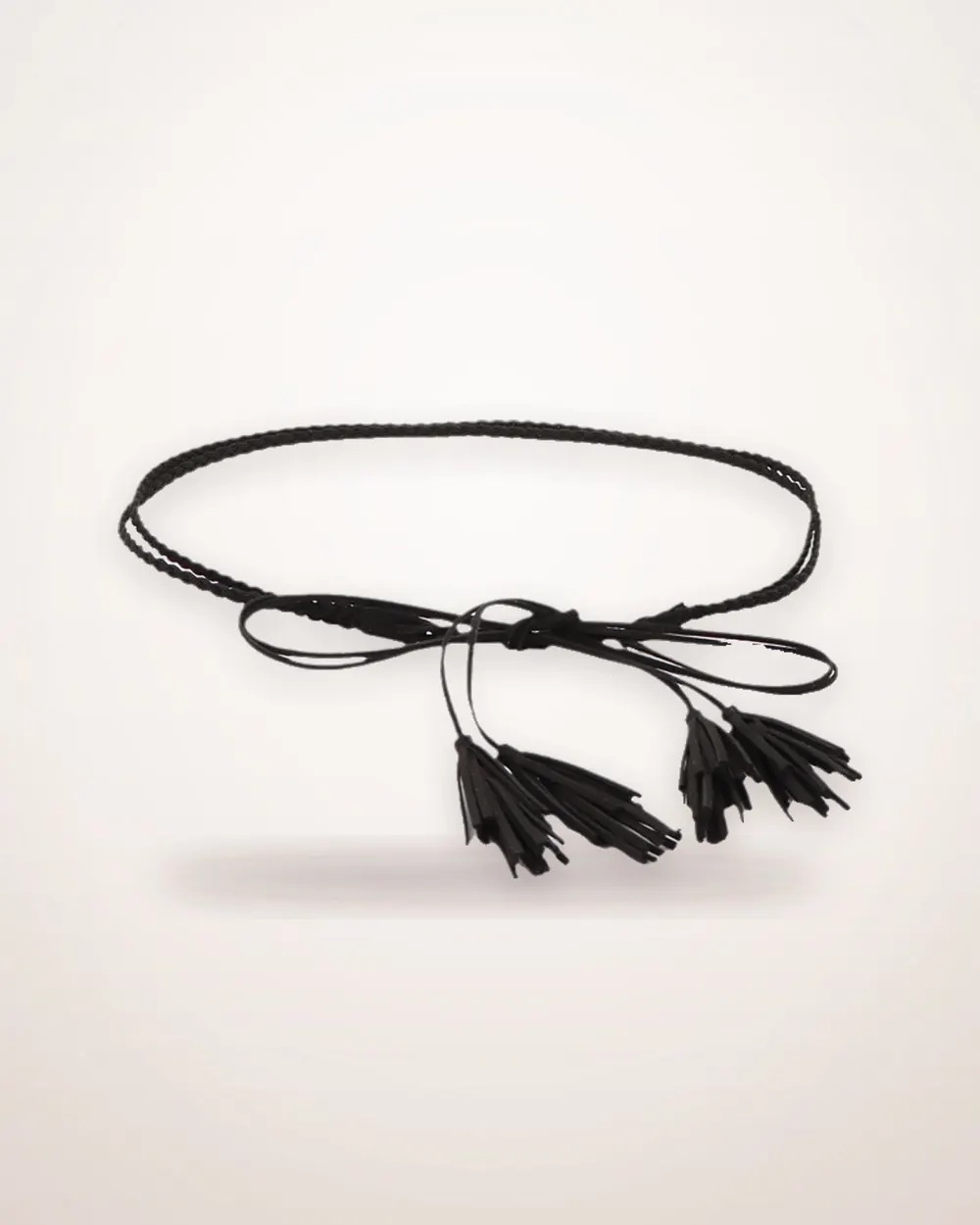 Braided Faux Leather Thin Belt