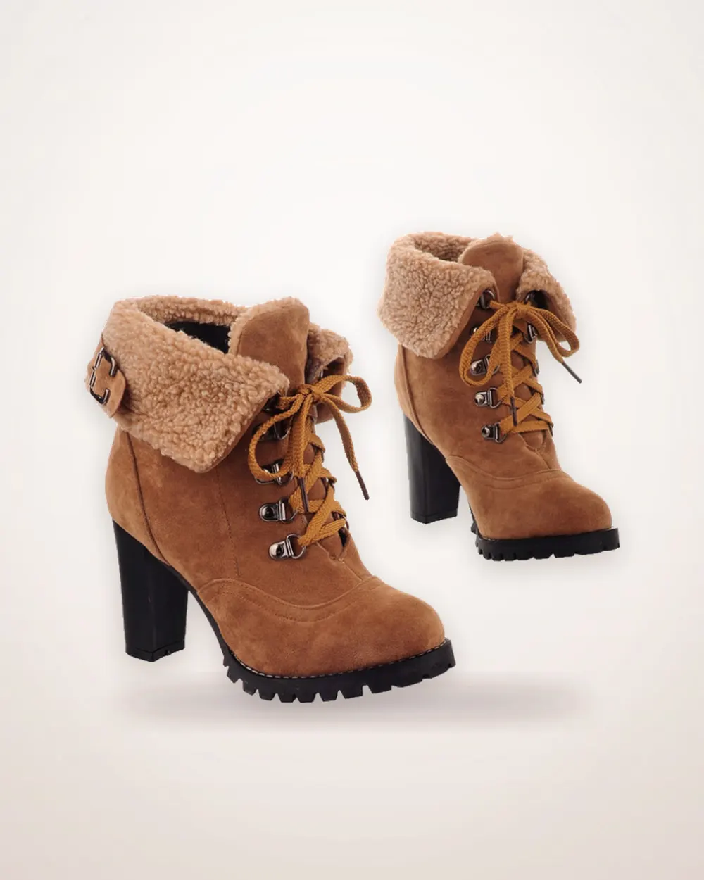 Frosted High-Heel Ankle Boots