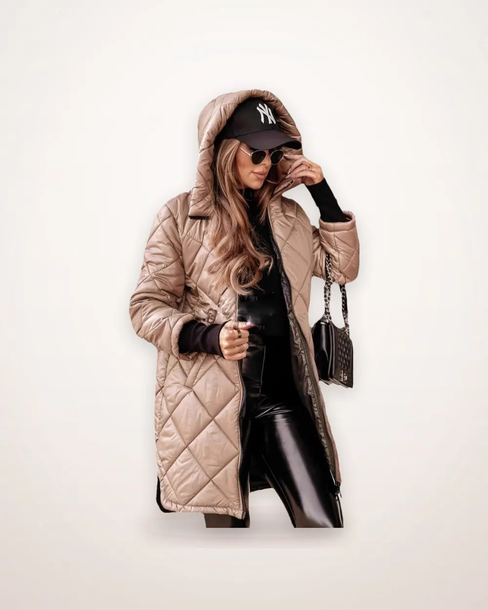 Hooded Cotton-Padded Mid-Length Jacket