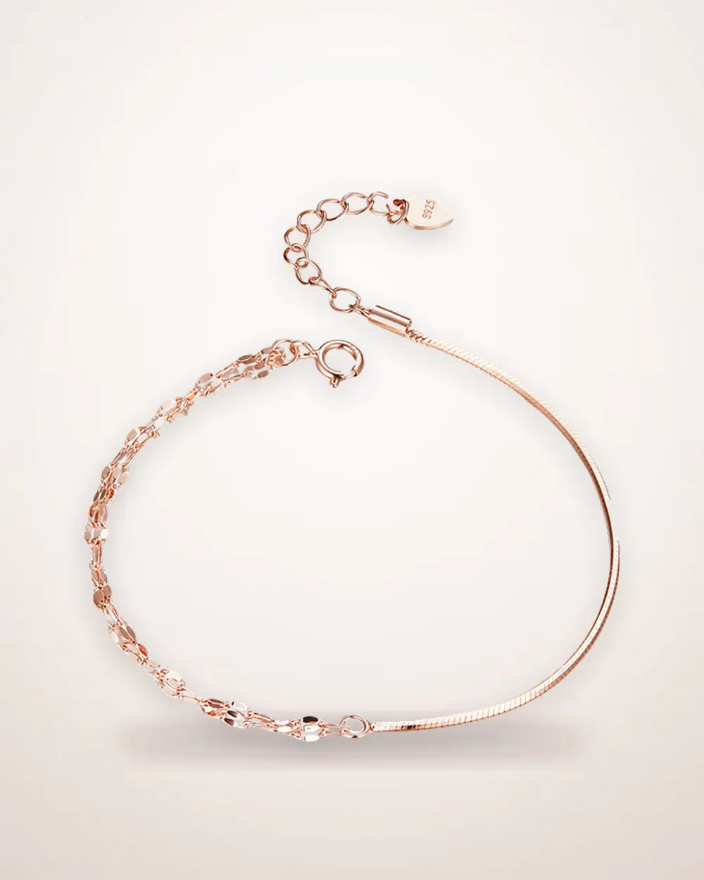 Rose Gold Plated Sterling Silver Bracelet