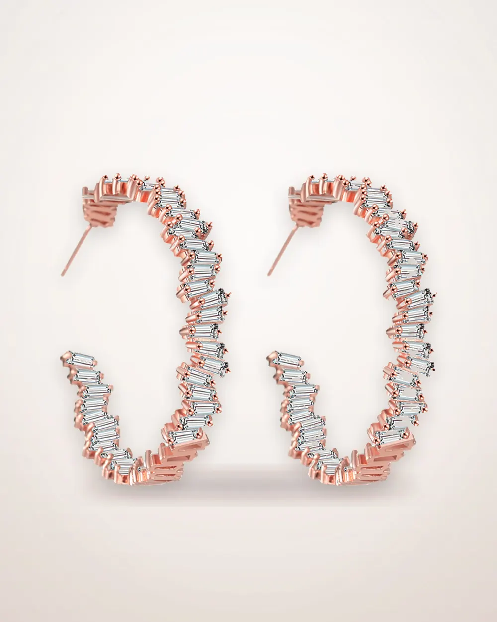 C-Shaped Multicolor Glass Earrings
