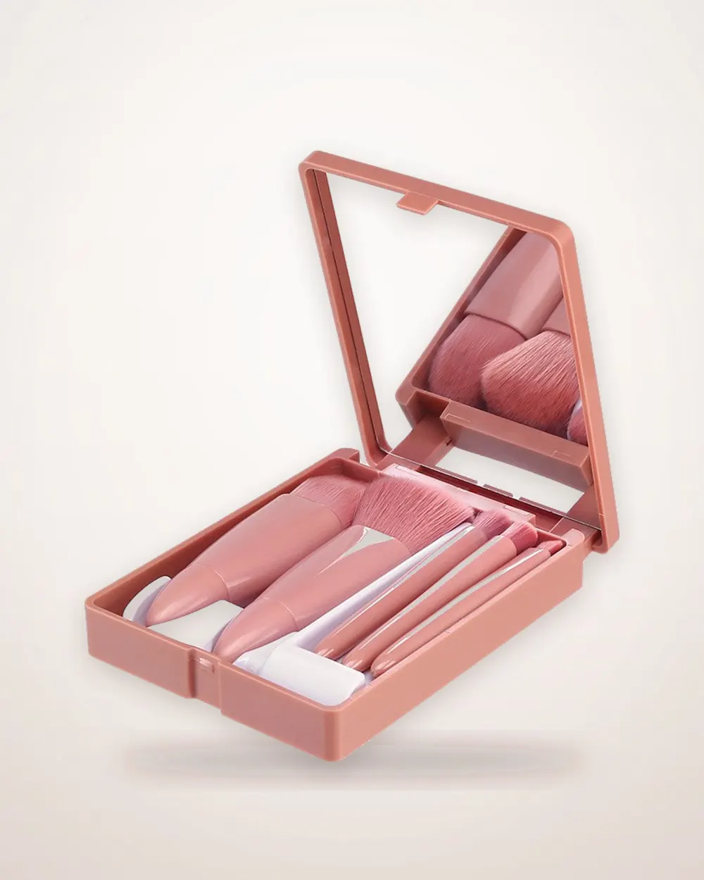 5-Piece Makeup Brush Set with Mirror