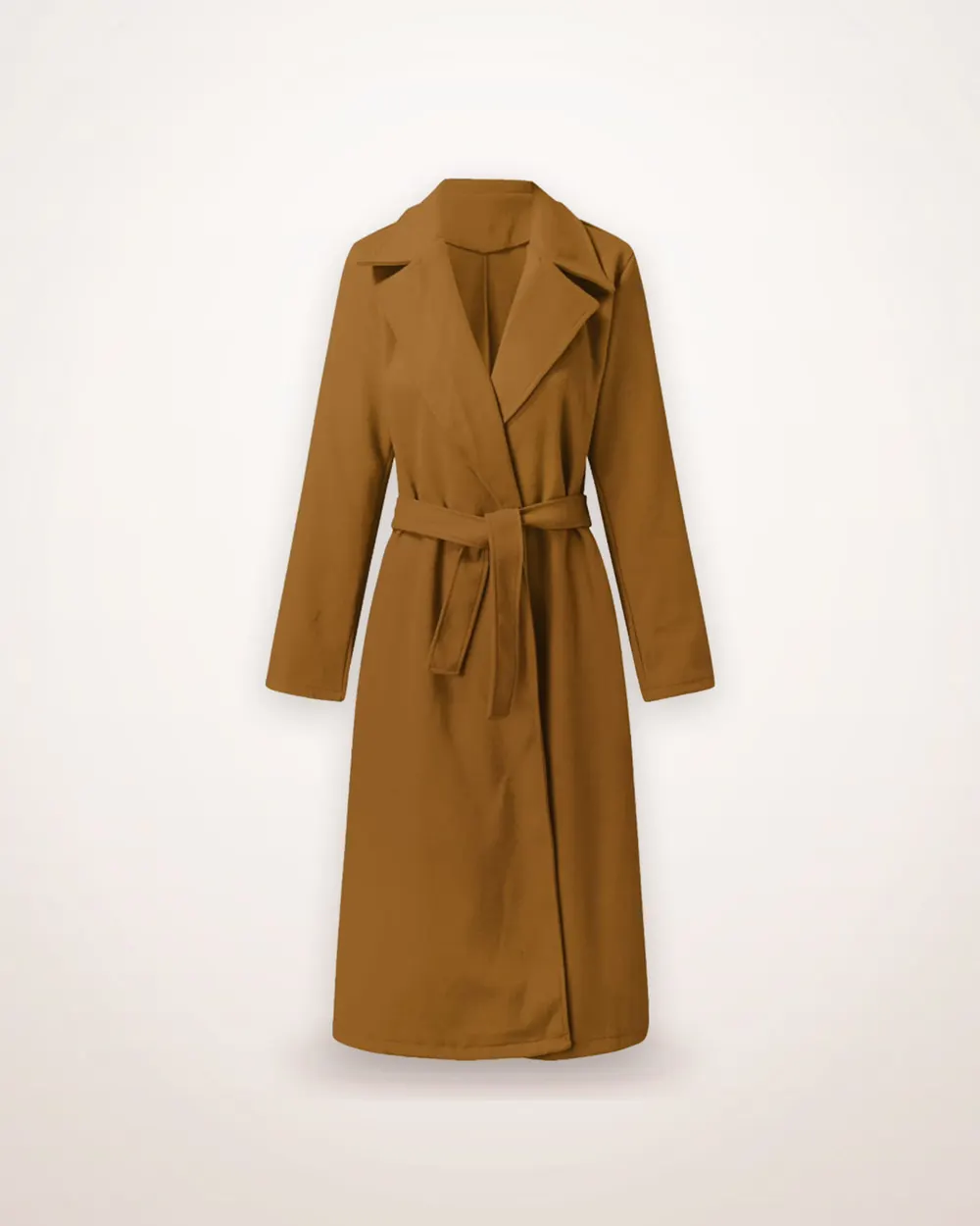 V-Neck Lace-Up Longline Coat