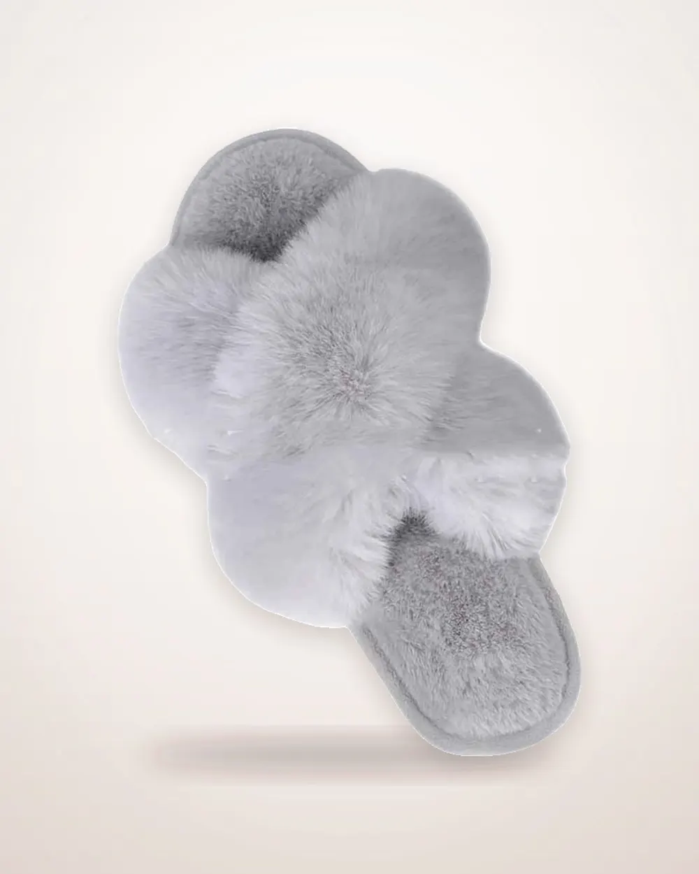 Faux Fur Cross-Strap Indoor Slides