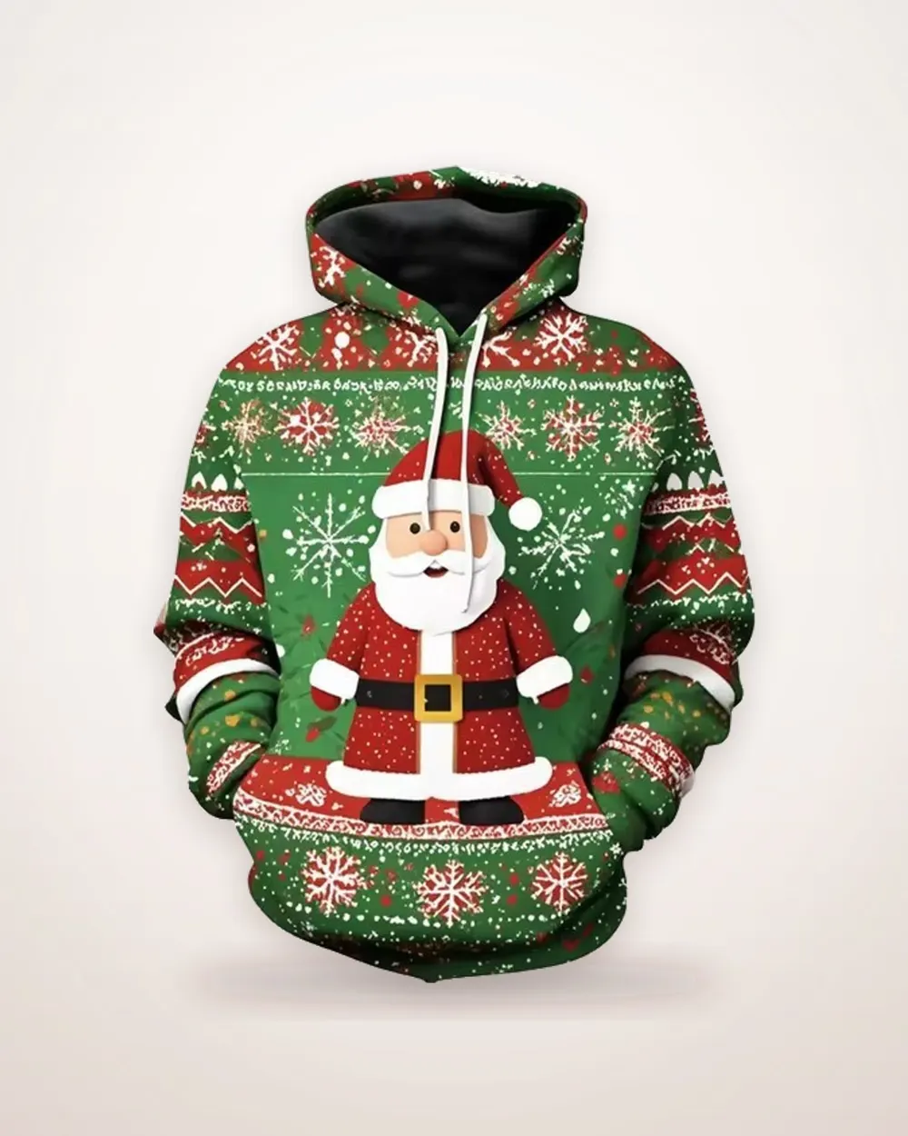 Santa Claus Print Christmas Hoodie