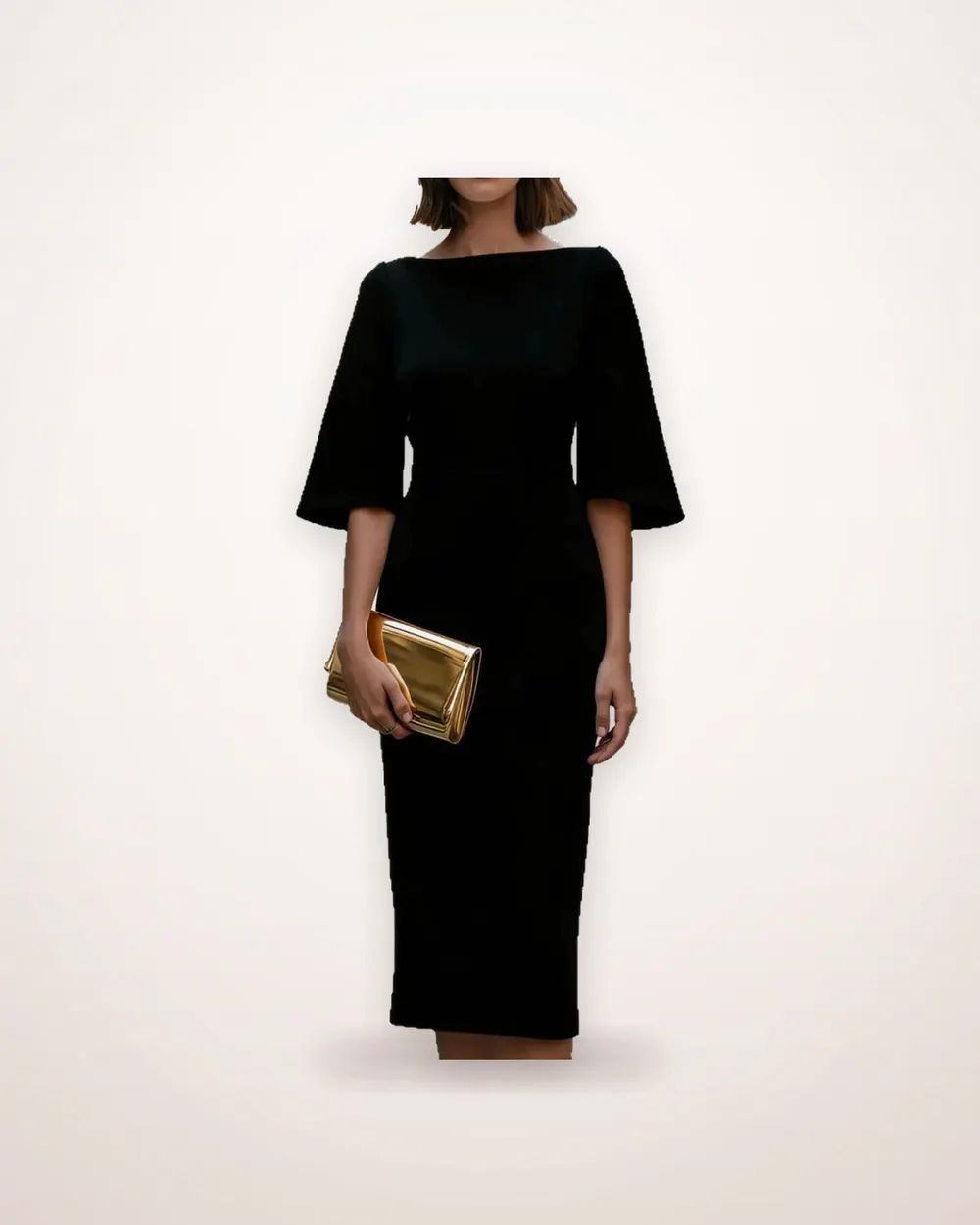 Off-Shoulder Flared Sleeve Bodycon Dress