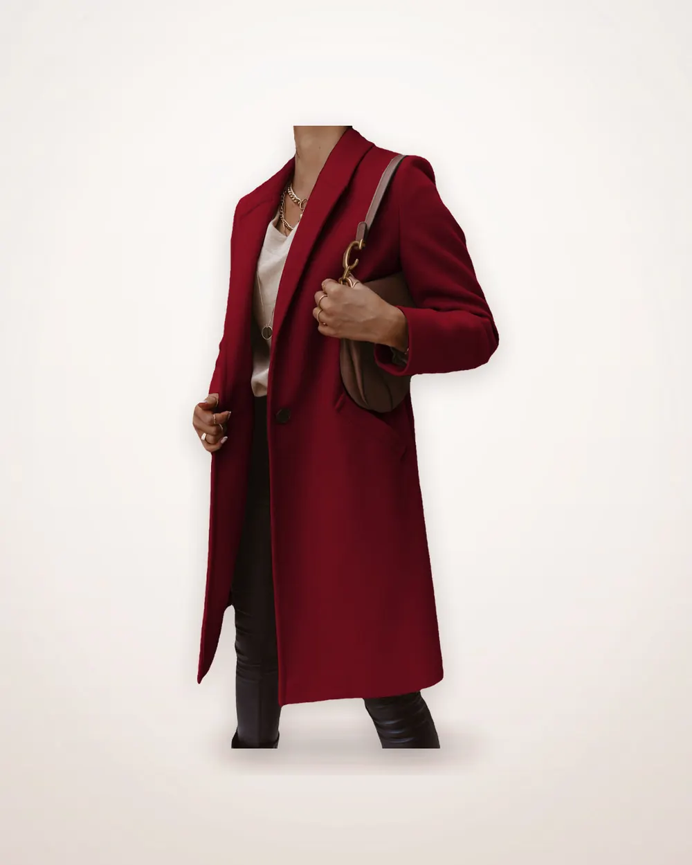 Slim Single-Breasted Suit-Collar Coat