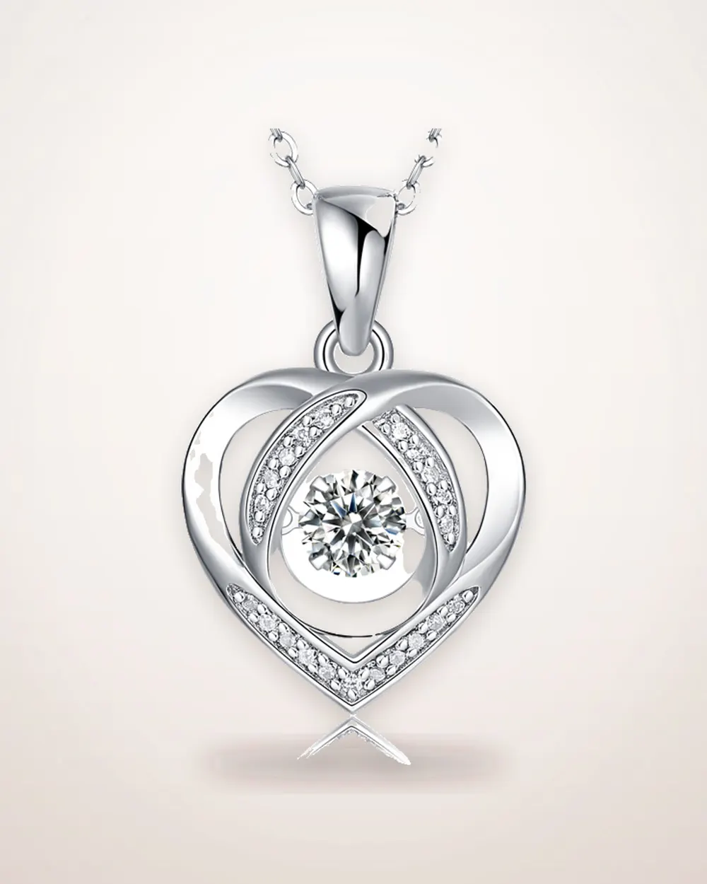 Moissanite Pendant Necklace Set in Sterling Silver
