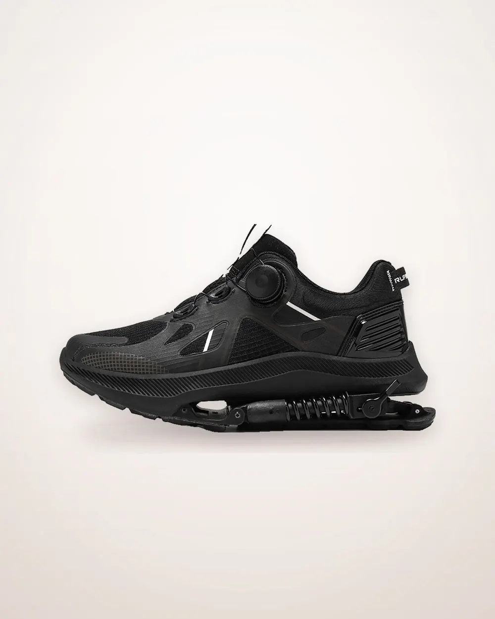 Black Mesh Mid-Top Running Shoe