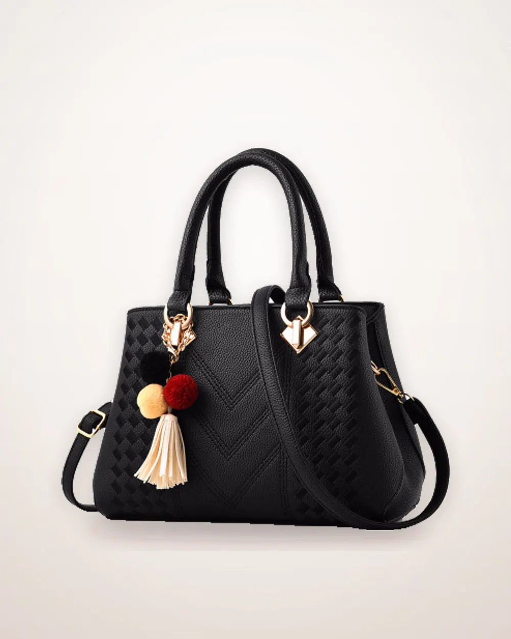 Structured PU Leather Crossbody Handbag