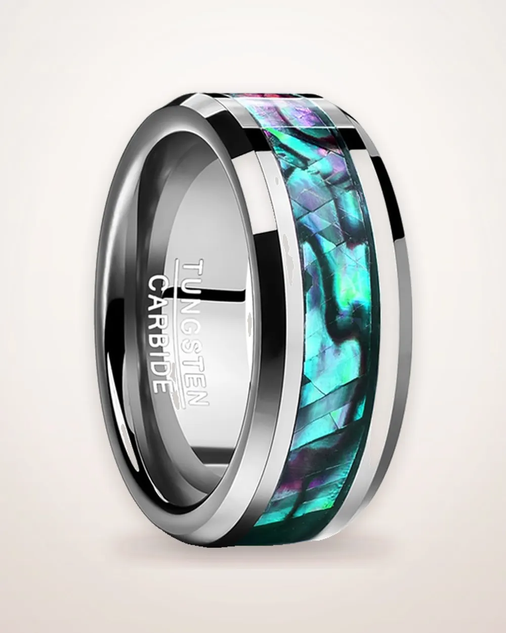 Tungsten Band Ring with Black Veneer