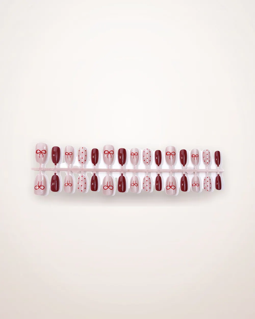 Almond Press-On Nails in Wine Red