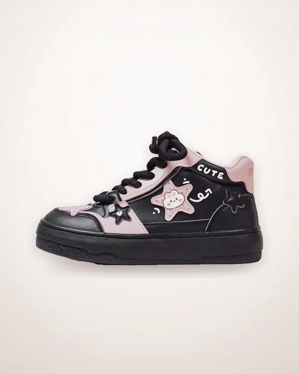 Cartoon Motif High-Top Sneakers
