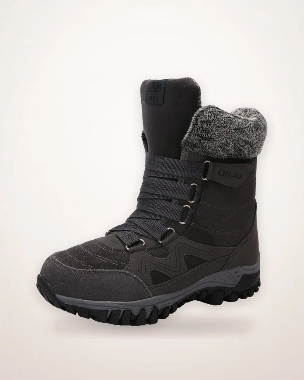 Lace-Up Ankle Boots with Plush Lining