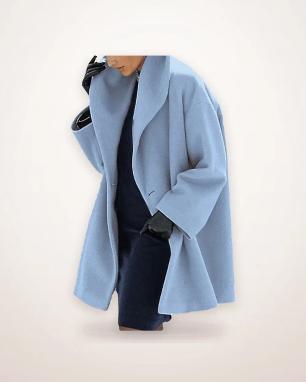 Loose Round Neck Woolen Coat