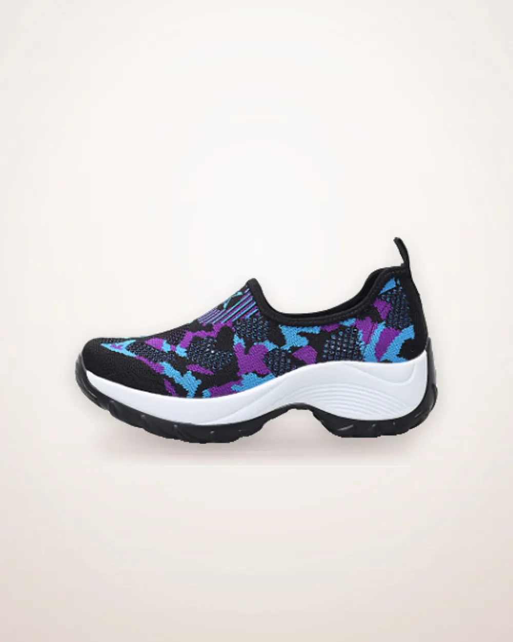 Cushioned Woven Knit Slip-On Sneakers