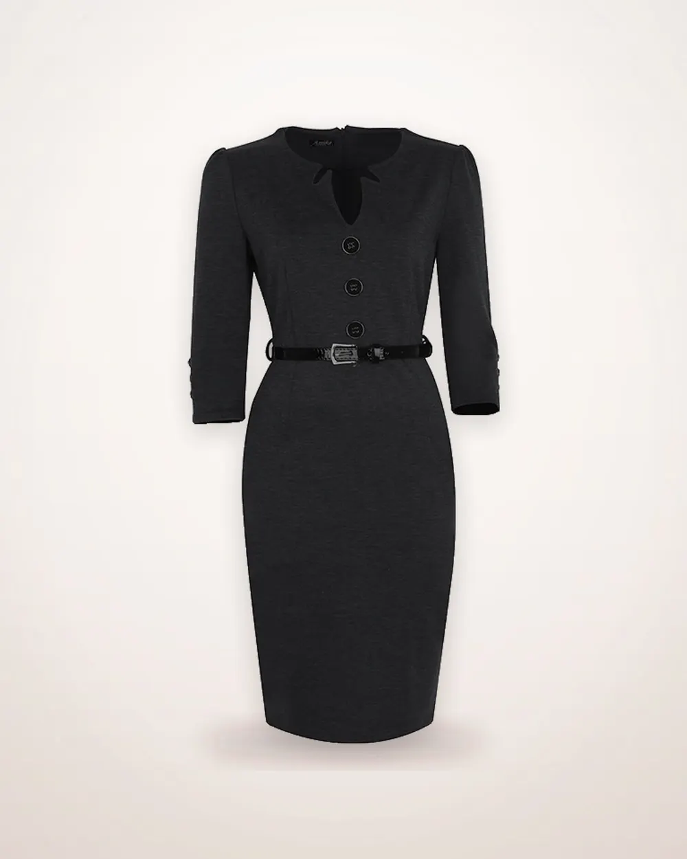 Patchwork V-Neck Pencil Dress