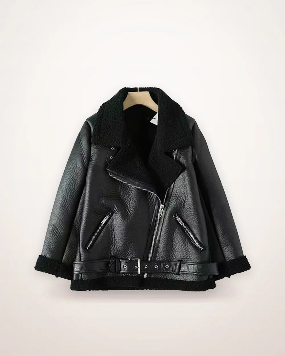 Faux Lamb Leather Winter Jacket