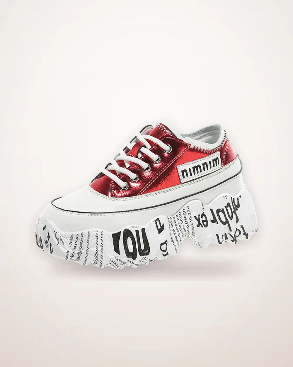 Microfiber Leather Platform Sneakers