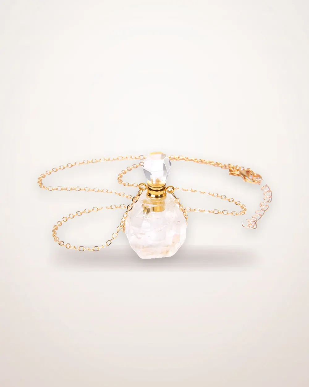 Crystal Perfume Bottle Pendant Necklace