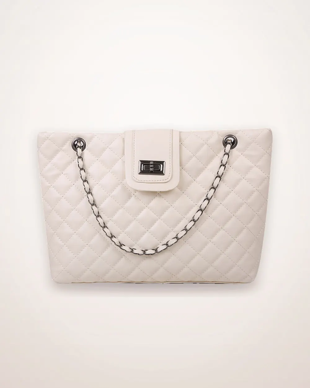 Diamond-Quilted Chain Shoulder Bag