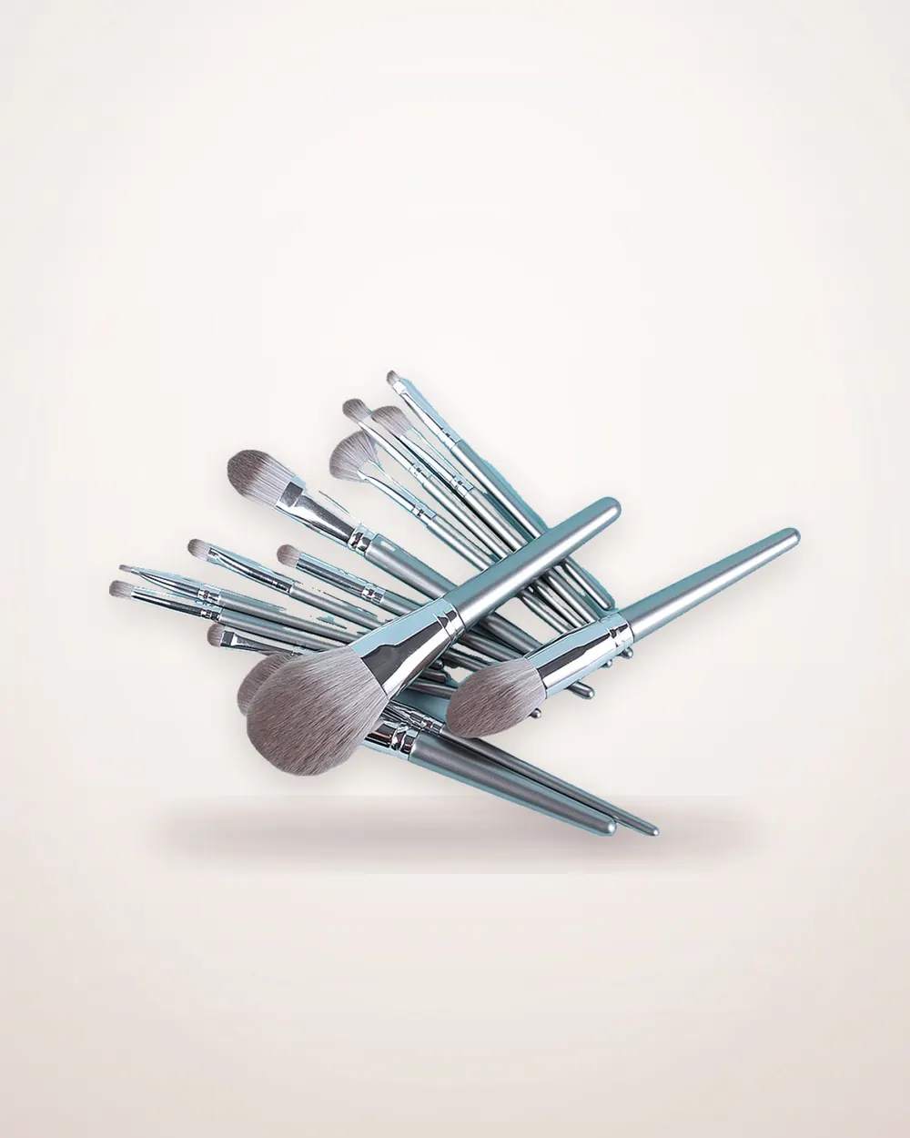 14-Piece Wooden Handle Makeup Brush Set