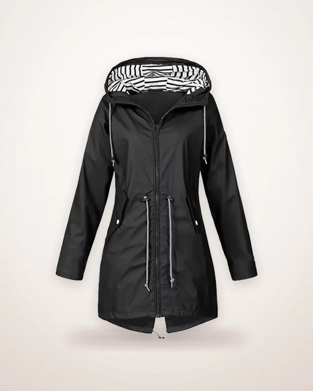 Lightweight Drawstring Trench Raincoat