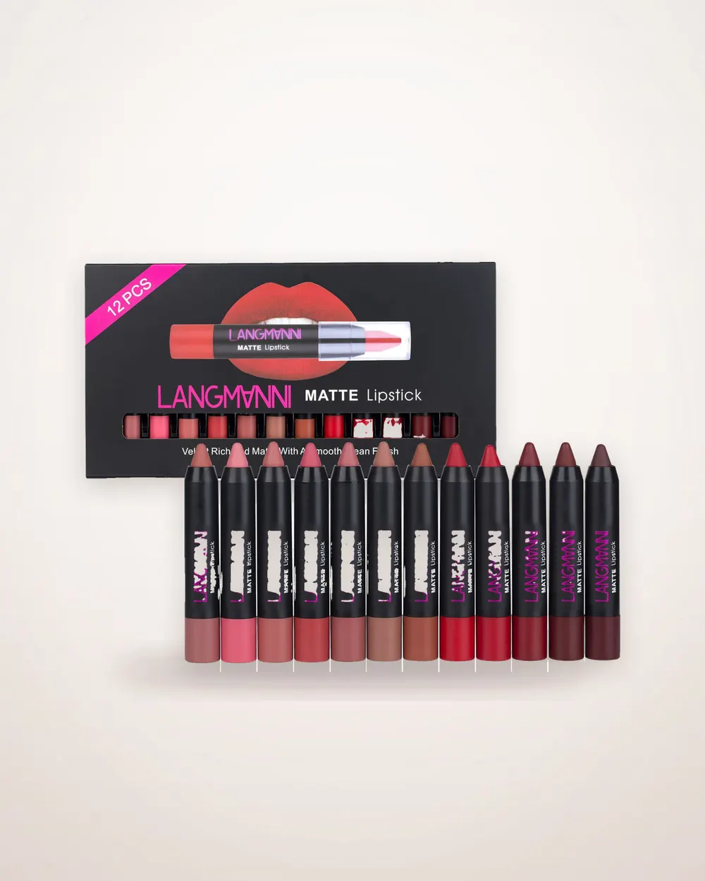 12-Shade Matte Lipstick and Gloss Set